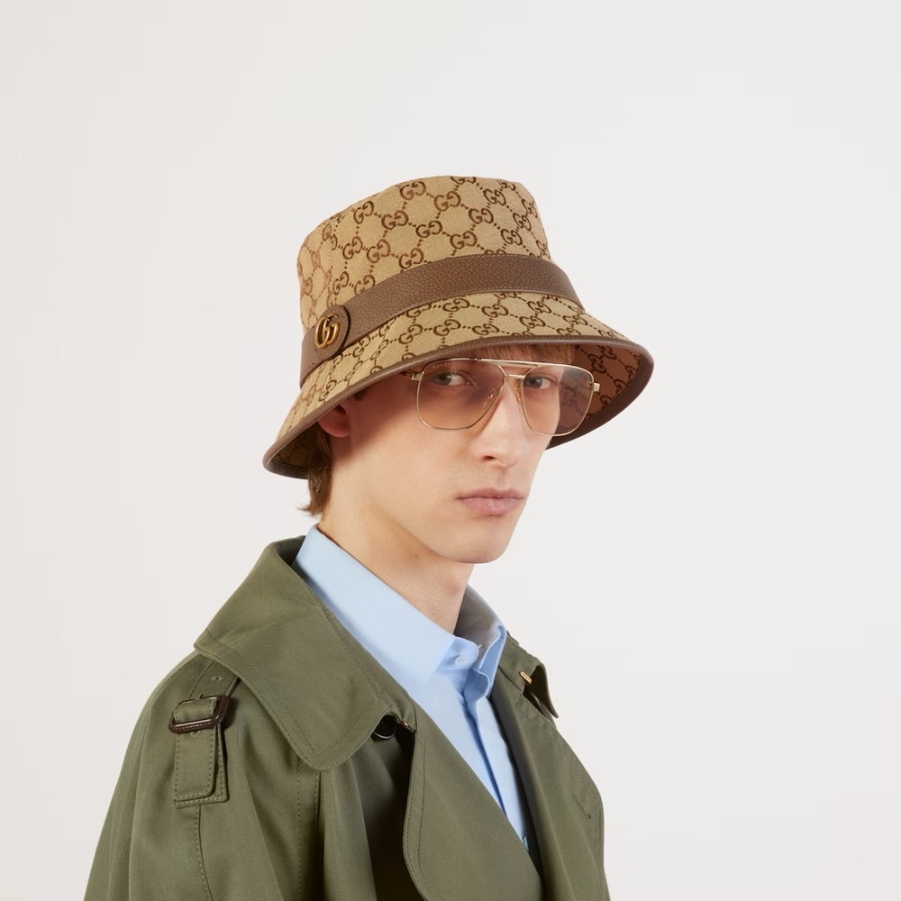 Gucci Beige and Brown Bucket Hat